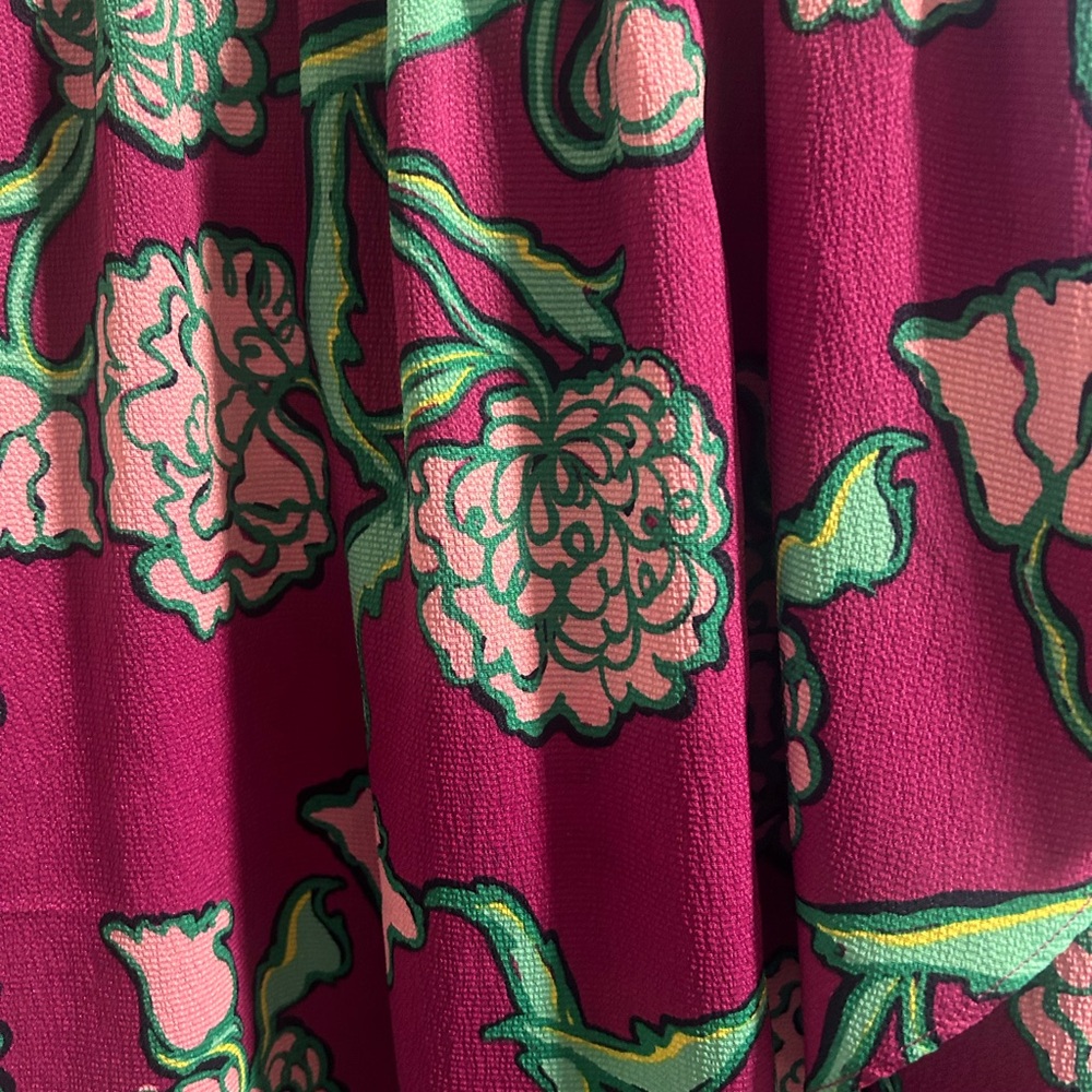 Lilly Pulitzer Black and Pink Floral Midi Dress - Picture 2 of 2